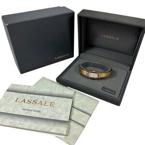 Lassale Womens Quartz Watch 2E20 681H Gold Tone Diamond Thin Vintage 1980s